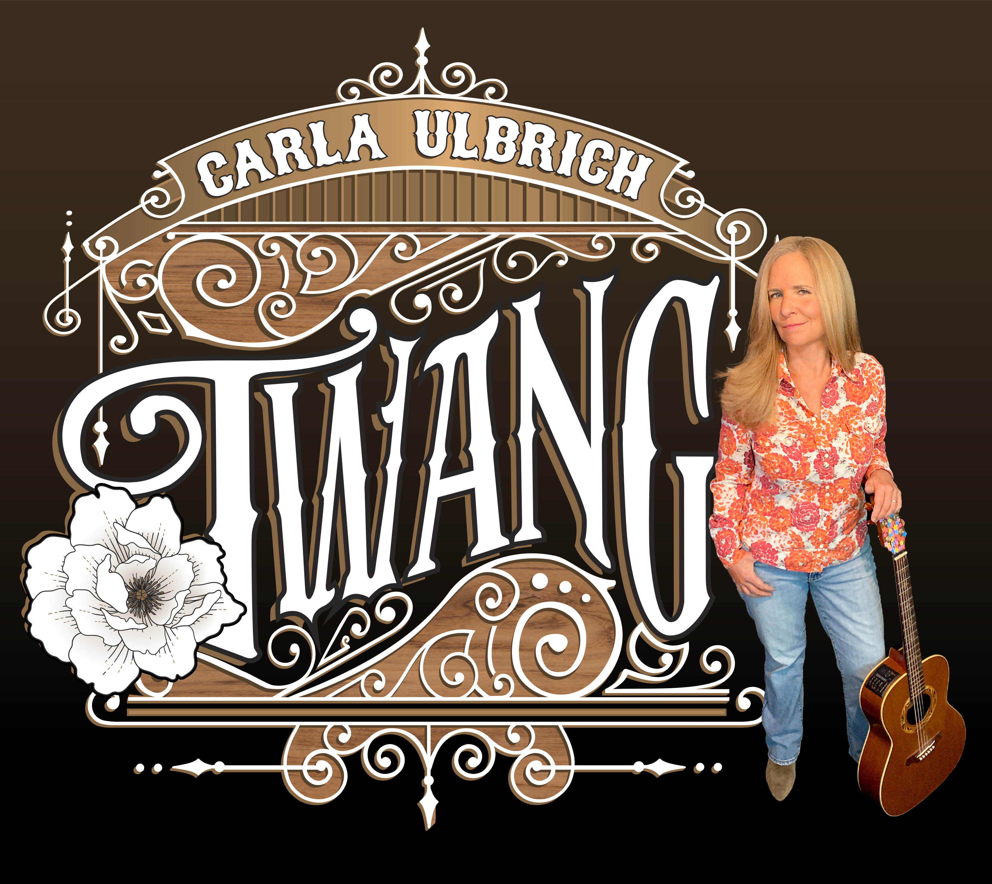 Front cover for Carla Ulbrich comedy album Twang