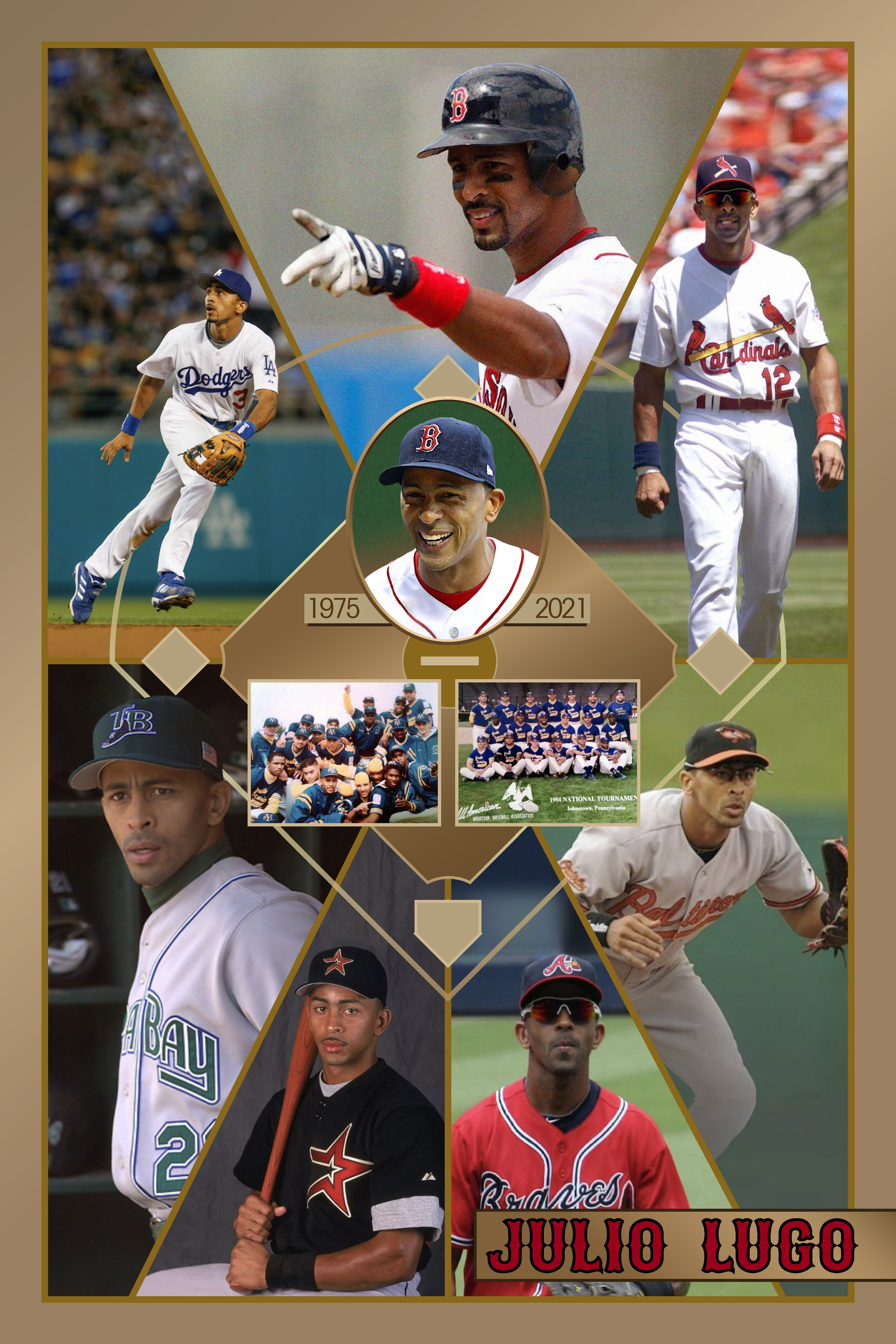 Poster memorializing pro baseball player Julio Lugo