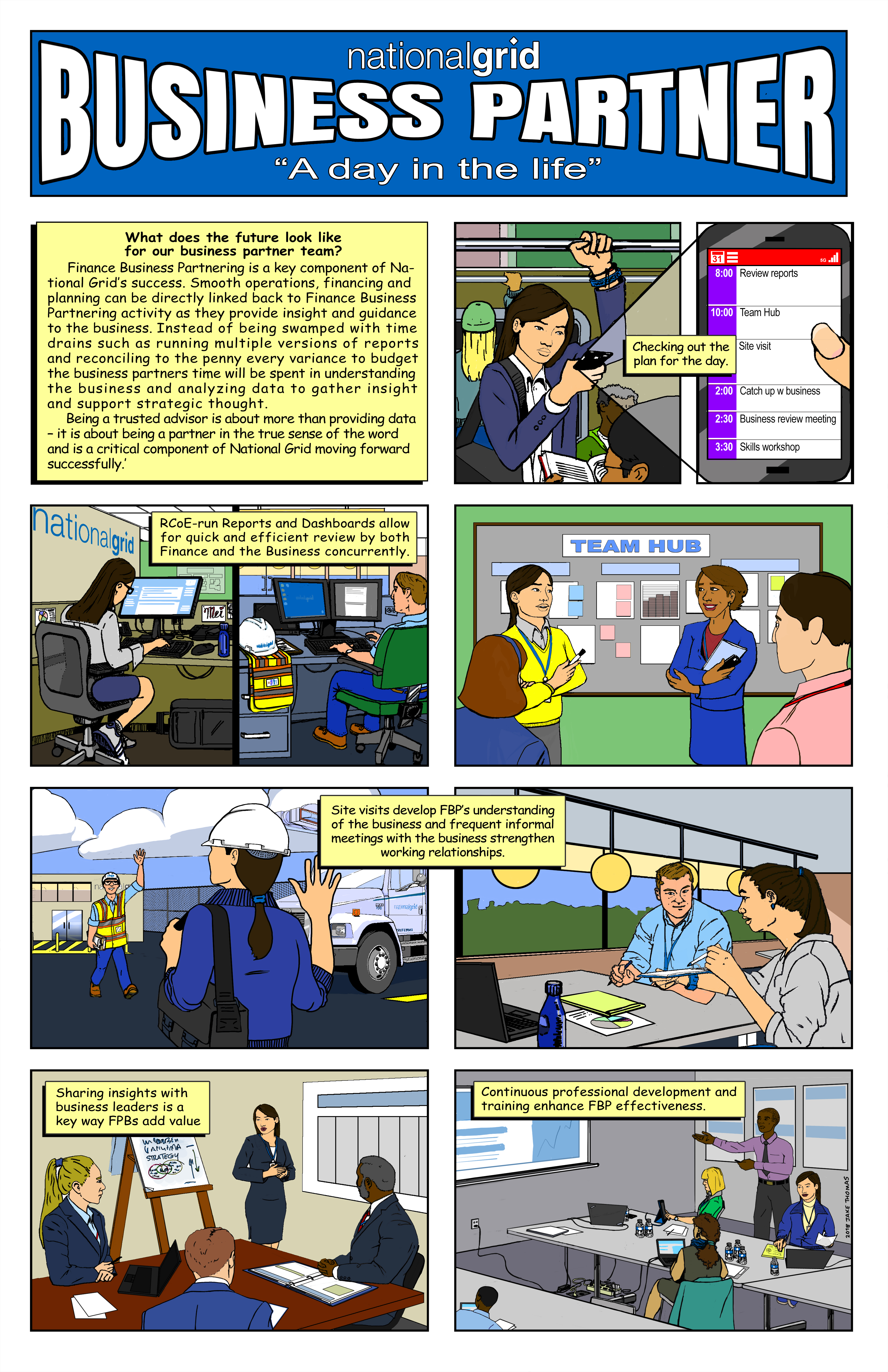 National Grid Business Partner initiative comic