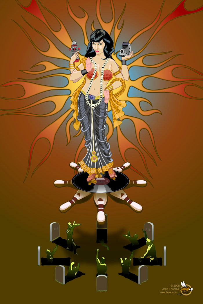 Rockabilly Goddess illustration