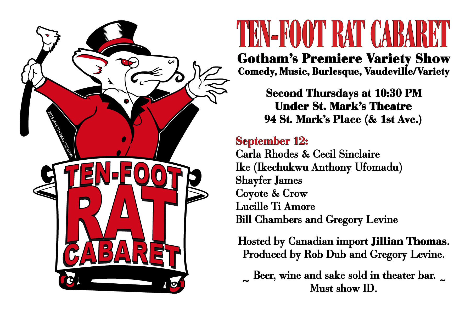 Flyer for Ten Foot Rat Cabaret